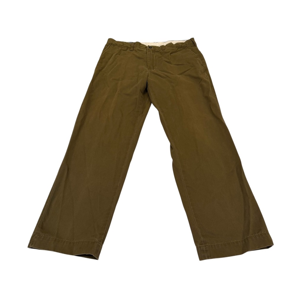 Polo Ralph Lauren Preston Pant Mens 36x32 Brown Olive Cotton Chino Straight Leg